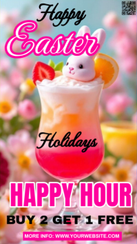 红色 Easter Happy Hour Indaba yaku-Instagram Template