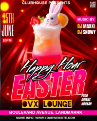 Red Easter Party Instagram Portrait Template