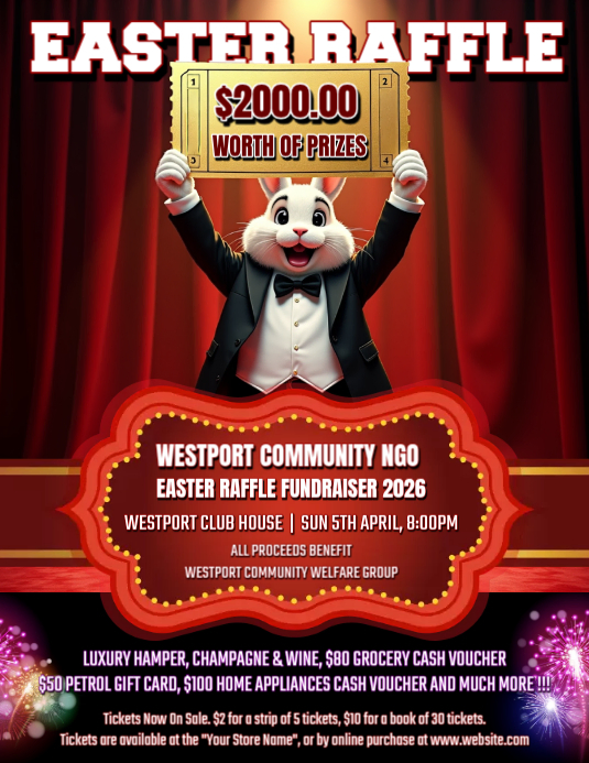 Easter Raffle Background Red Joyful Easter Raffle Fundraiser Flyer Template | PosterMyWall