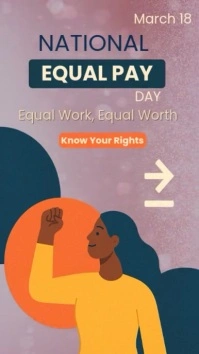 Red Joyful Empowered Voices – National Equal Pay Day Awareness Social Post Instagram Reel template