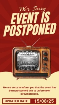 Red Joyful Event Is Postponed  Instagram Story template