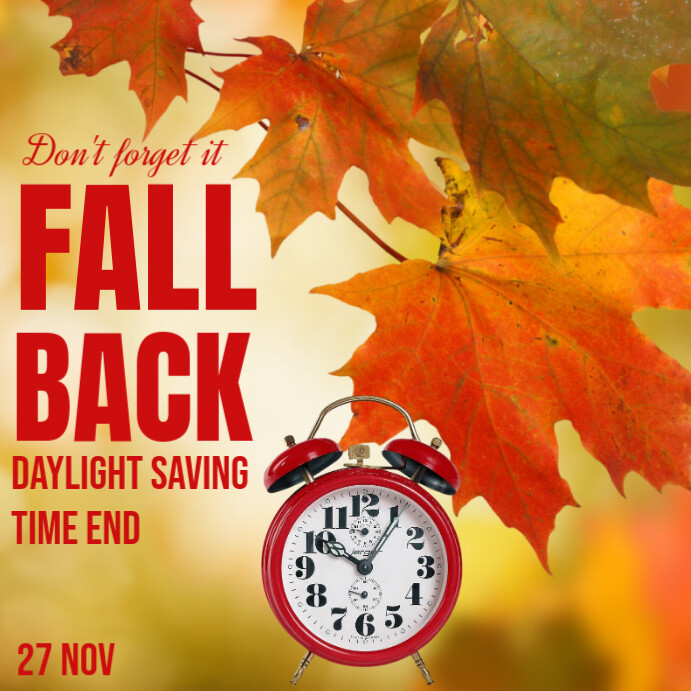 Copy of Red Joyful Fall Back Template Instagram Post | PosterMyWall