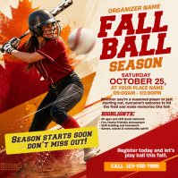 Czerwony Fall Ball Season Instagram-Beitrag Template