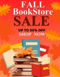 Red Joyful Fall Book Store Sale Flyer (us Letter) template