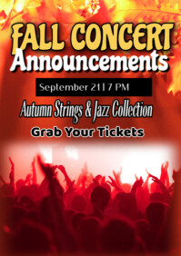Red Joyful Fall Concert Announcement  A2 template