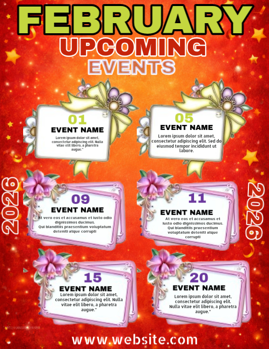 Red Joyful February Upcoming Event Flyer (us Letter) Template ...