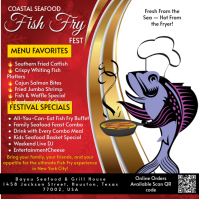 Red Joyful Fish Fry Flyer , Sea Food Flyer  and birthday Instagram Post template