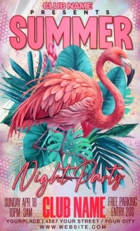 Red Joyful Flamingo Tropical Party Us Legal template