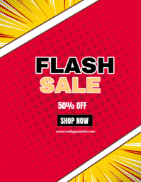 Red Joyful Flash Sale Templates  Flyer (us Letter)