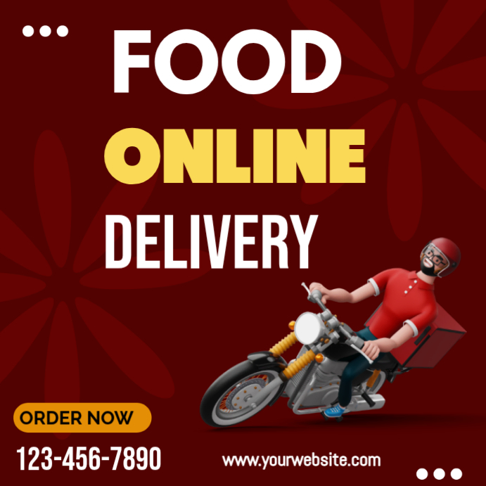 Red Joyful Food Delivery Instagram Post Template | PosterMyWall