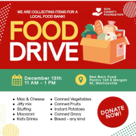 Czerwony Food Drive Сообщение Instagram Template