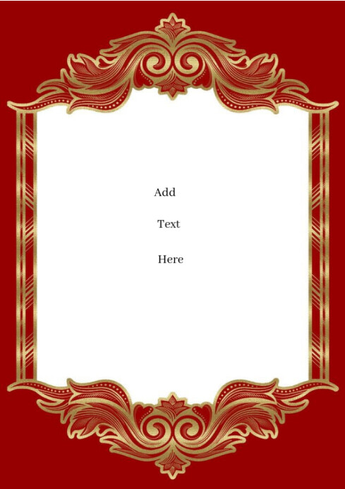 Red Joyful Frame A4 template