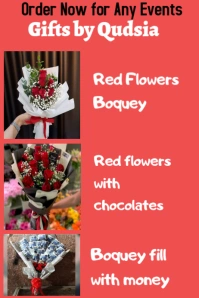 Red Joyful Gifts By Qudsia  Poster template