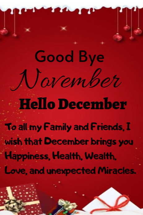 Modèle Red Joyful Good Bye November Poster | PosterMyWall