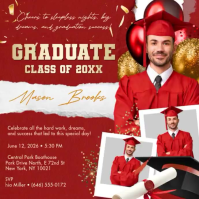 Red Joyful Graduation Celebration Instagram Post Video Instagram-opslag template