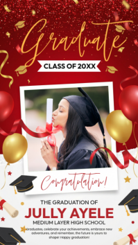 Red Joyful Graduation Celebration Instagram Story template