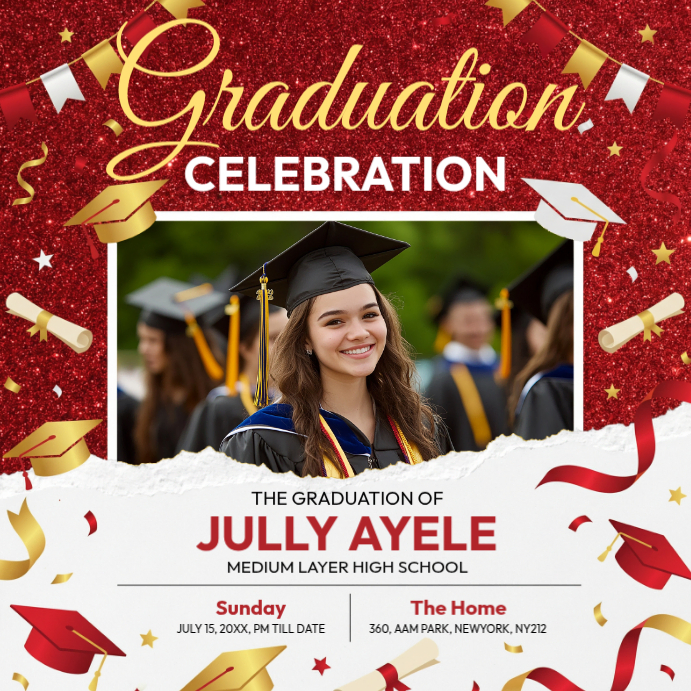 Graduation Screen Design Graduation Celebration Square Template | PosterMyWall