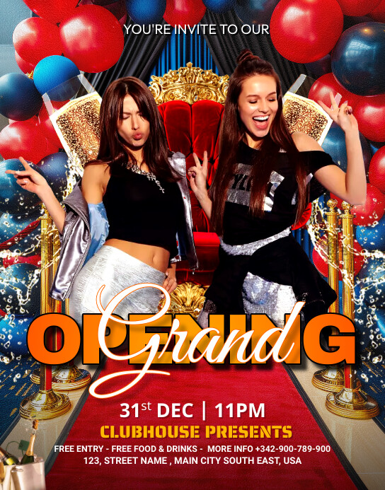 Opening Post Red Copy of Red Joyful Grand Opening Ceremony Poster Post | PosterMyWall