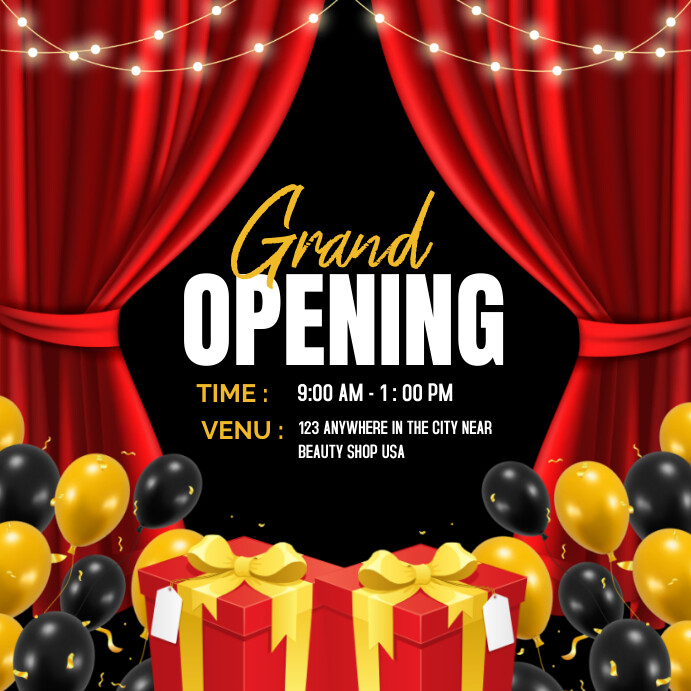 Red Joyful Grand Opening Instagram Post Template | PosterMyWall