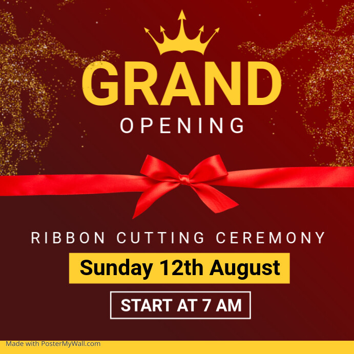 Red Joyful Grand Opening Instagram Post Template | PosterMyWall