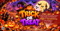 红色 Halloween Celebration Facebook Ad Template