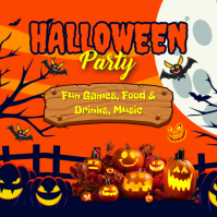 Red Halloween Party Instagram 帖子 Template