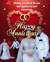 Red Joyful Happy Anniversary Instagram Portrait template