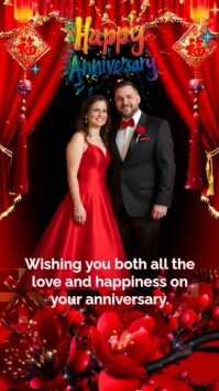 Red Joyful Happy Anniversary Wedding Youtube Short template