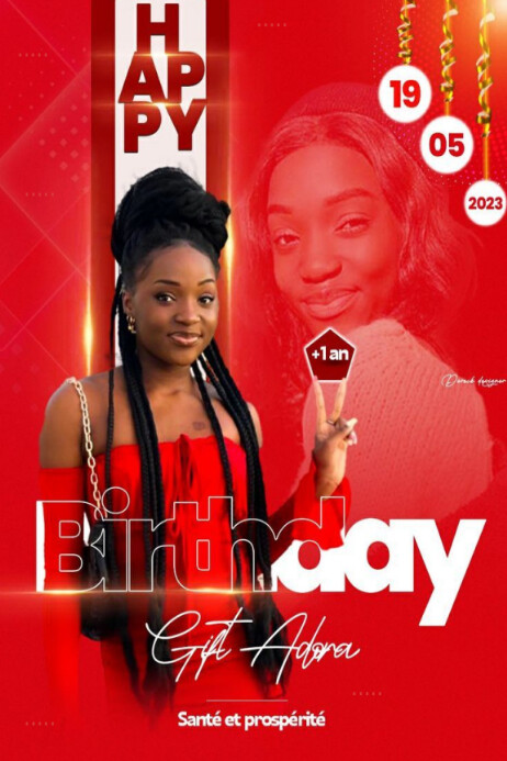 Happy Rd Poster Red Joyful Happy Birthday Celebration Poster Template | PosterMyWall