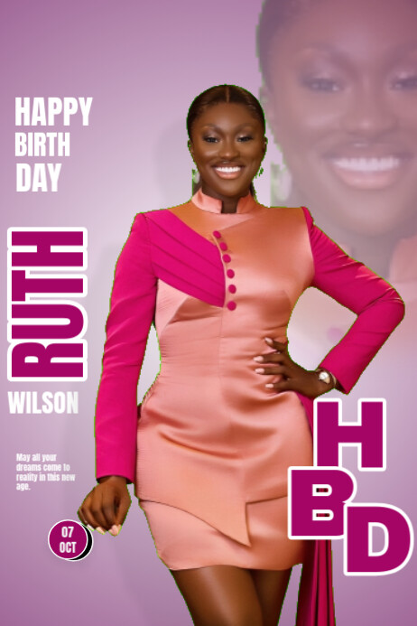 Happy Rd Poster Red Joyful Happy Birthday Graphics Poster templaat | PosterMyWall