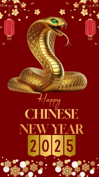 Red Joyful Happy Chinese New Year Instagram Story template