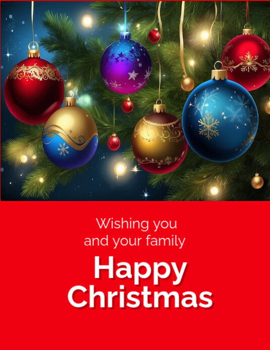Red Joyful Happy Christmas Flyer (us Letter) template