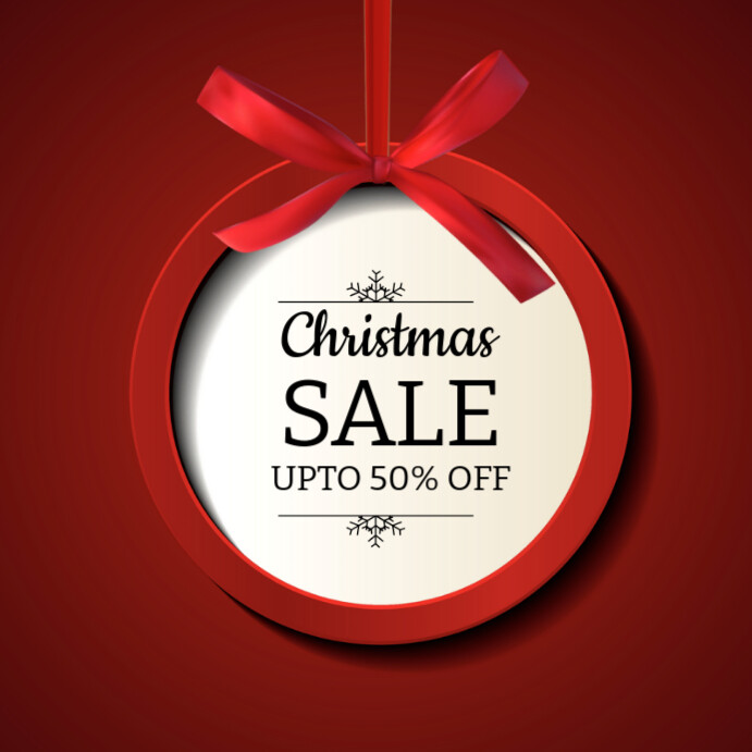 Red Joyful Happy Christmas Sale Event Instagram Post Template ...