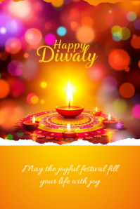 Red Joyful Happy Diwali Poster template