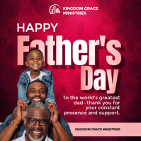 Red Joyful Happy Fathers Day  Instagram Post template