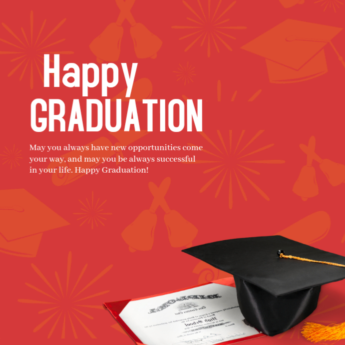 Red Joyful Happy Graduation Instagram Post Template | PosterMyWall