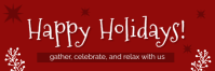 Red Joyful Happy Holidays Banner Banner 2' × 6' template