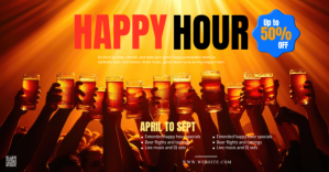 สีแดง Happy Hour Promotion Portada de evento de Facebook Template