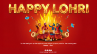 Red Joyful Happy Lohri Digital Display (16:9) template