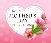Red Joyful Happy Mother's Day Celebration Wishes Templates  Medium Rectangle