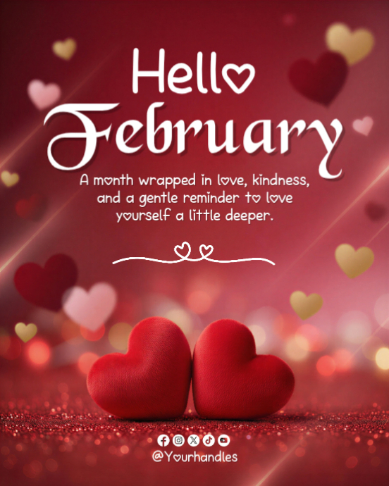 Copy of Red Joyful Happy New Month Greeting Social Media Template ...
