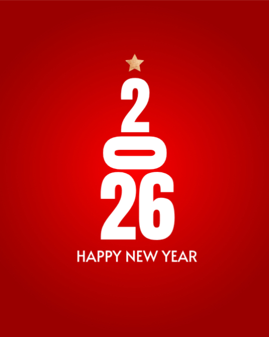 Red Joyful Happy New Year Instagram Portrait Template | PosterMyWall