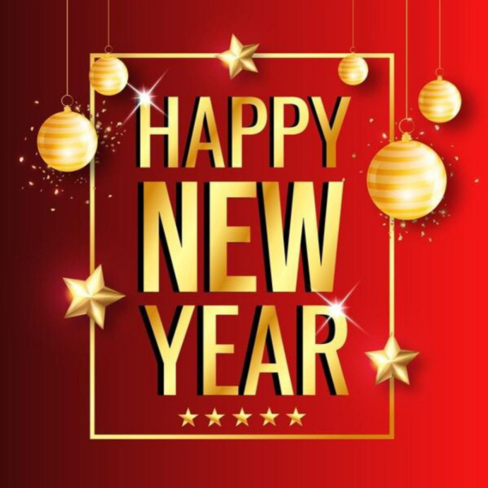 Red Joyful Happy New Year Instagram Post Template | PosterMyWall