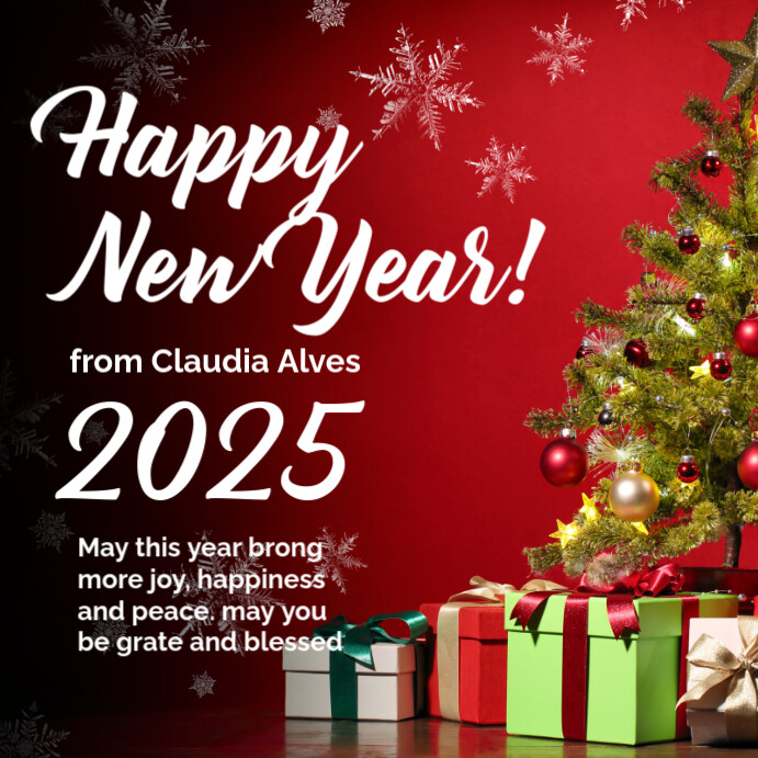 Copy of Red Joyful Happy New Year Instagram Post | PosterMyWall