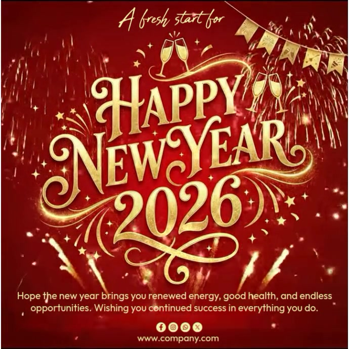 Copy of Red Joyful Happy New Year Instagram Post | PosterMyWall