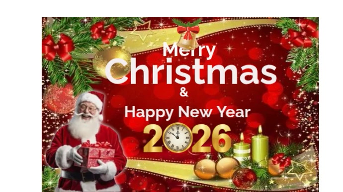 Red Joyful Happy New Year Youtube Thumbnail Template | PosterMyWall
