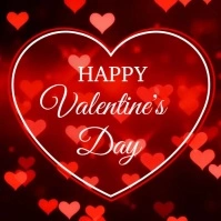 Red Joyful Happy Valentine's Day  Instagram Post template