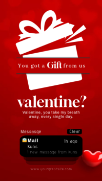 Red Joyful Happy Valentine's Day Instagram Story template