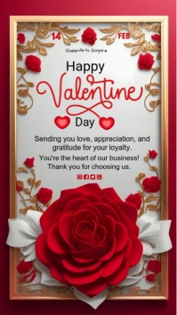 Red Joyful Happy Valentine's Day Instagram Story template