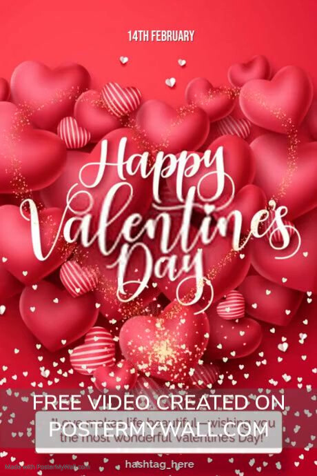Red Joyful Happy Valentine's Day Poster Template | PosterMyWall